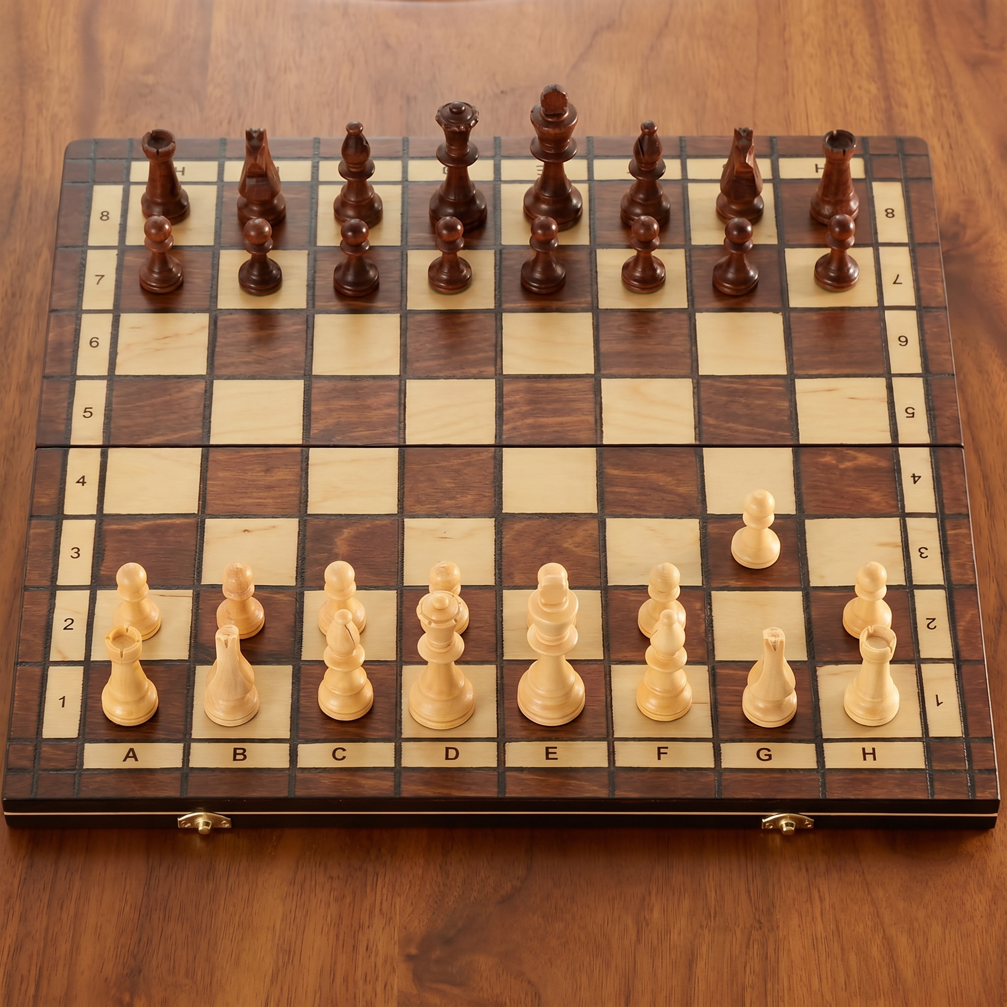 Échiquier magnétique pliable en bois de Noyer