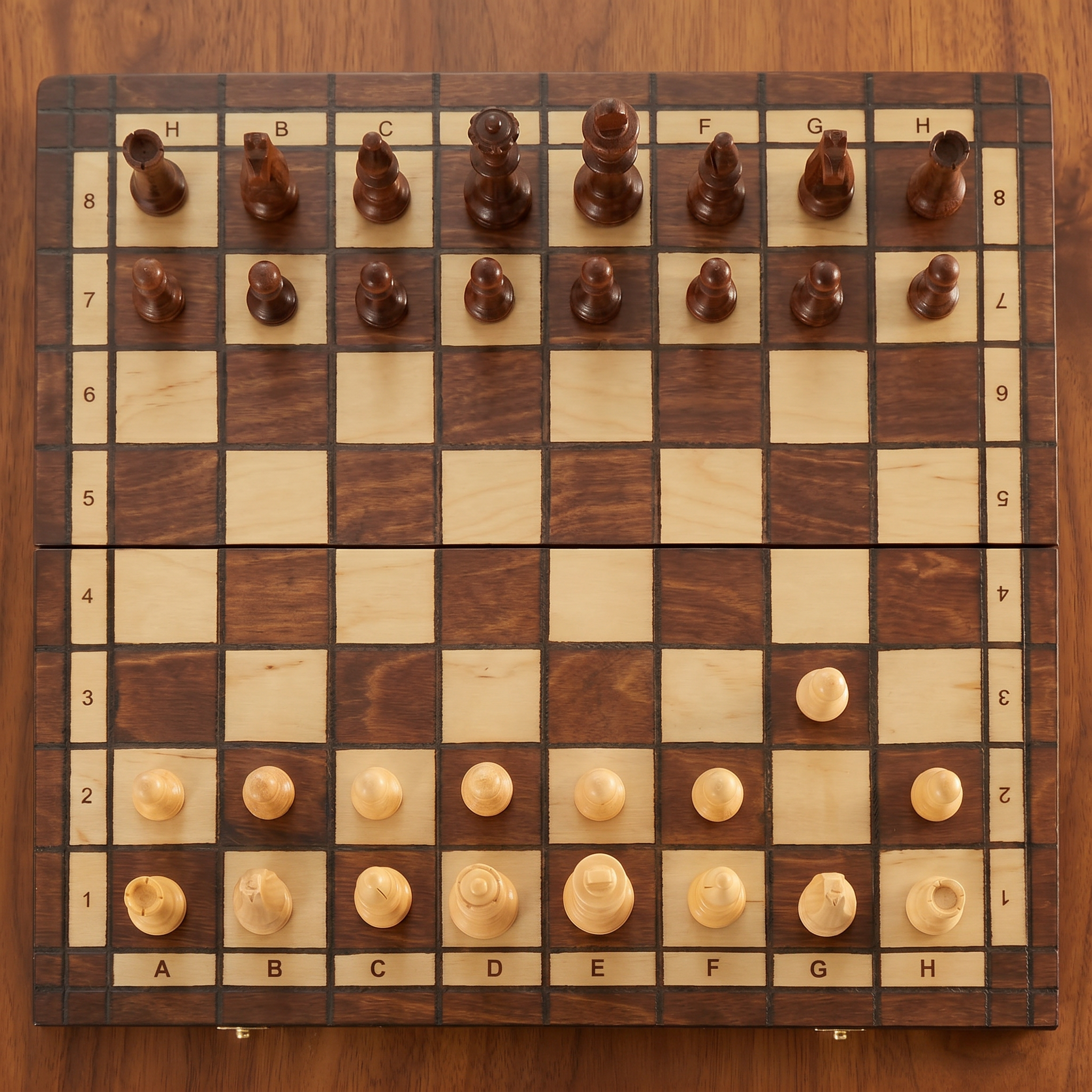 Échiquier magnétique pliable en bois de Noyer